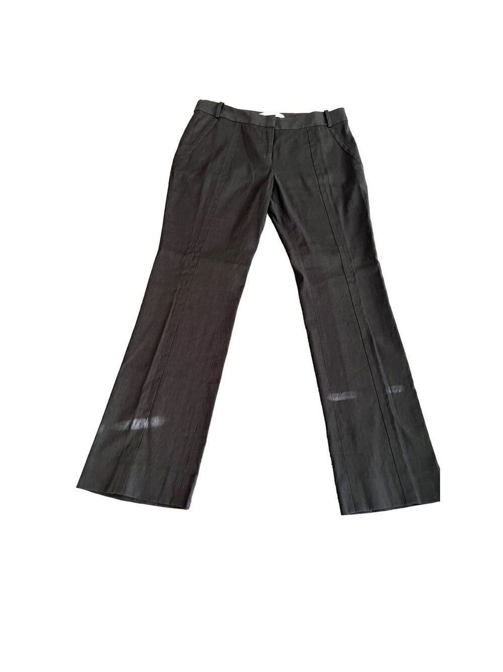Diane Von Furstenberg Linen Blend Trouser Pants Black Size 6